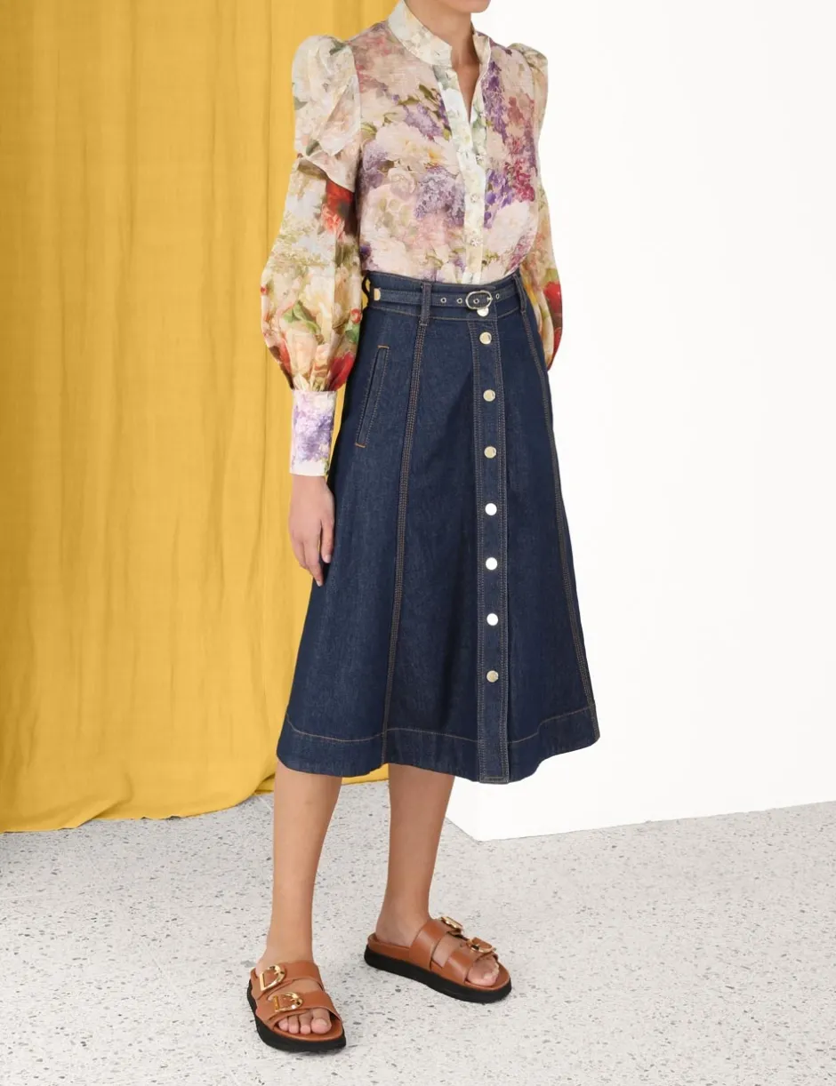 Outlet ZIMMERMANN A Line Denim Skirt