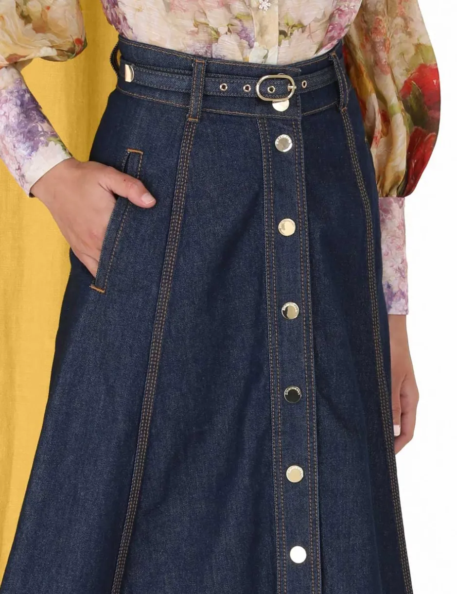 Outlet ZIMMERMANN A Line Denim Skirt