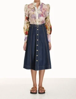 Online ZIMMERMANN A Line Denim Skirt