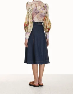 Online ZIMMERMANN A Line Denim Skirt