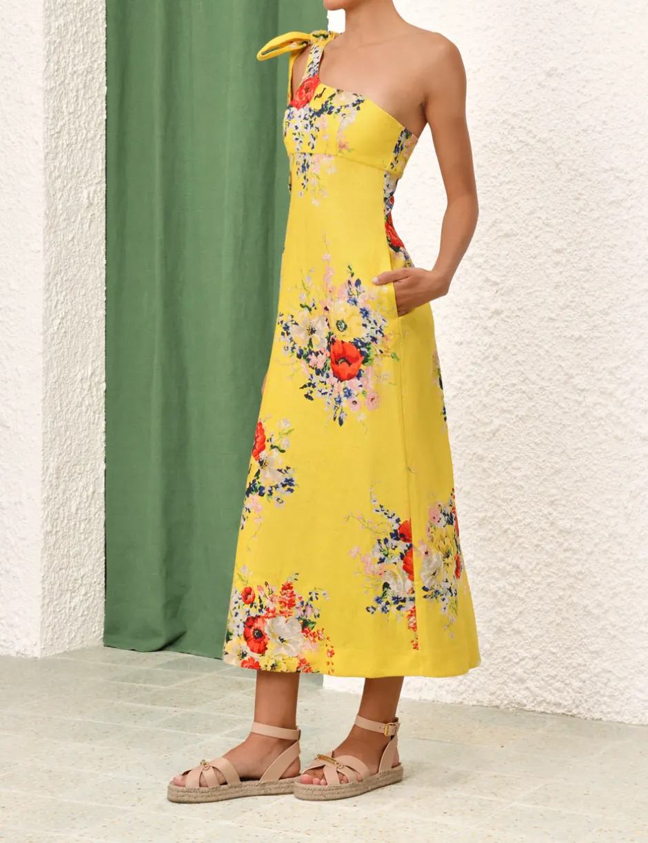 Clearance ZIMMERMANN Alight Asymmetric Midi Dress