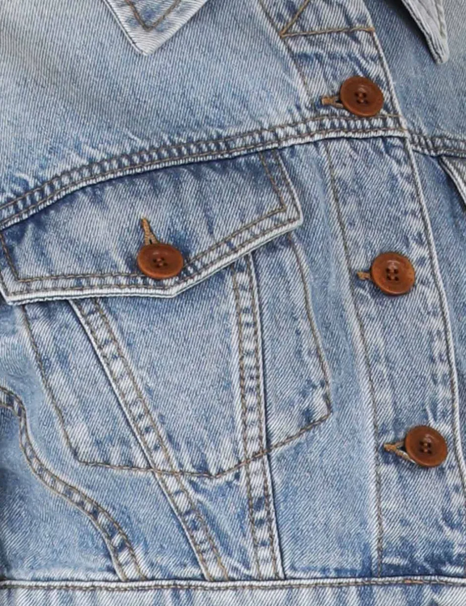 Online ZIMMERMANN Alight Cropped Denim Jacket