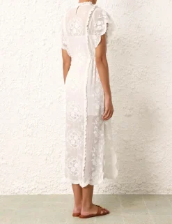 Clearance ZIMMERMANN Alight Draw Waist Midi Dress