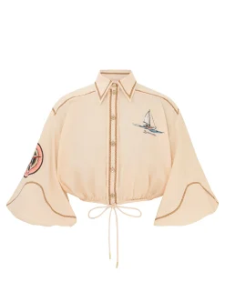 Outlet ZIMMERMANN Alight Draw Waist Shirt