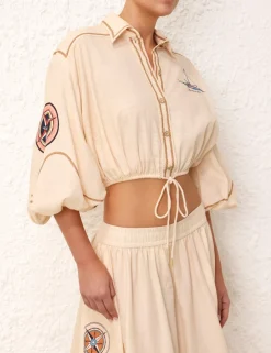 Outlet ZIMMERMANN Alight Draw Waist Shirt