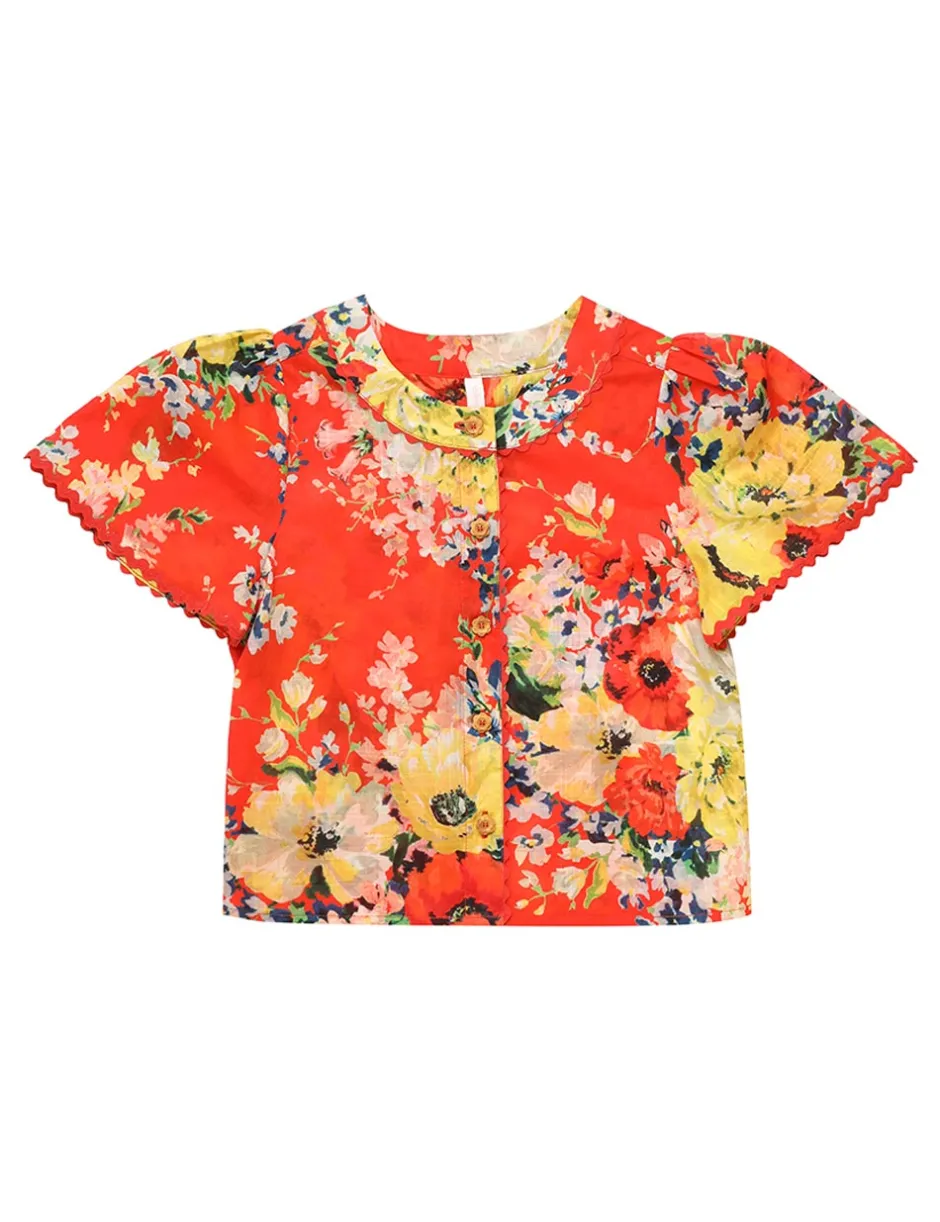 New ZIMMERMANN Alight Flutter Sleeve Top