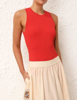 Best ZIMMERMANN Alight Knit Racer Tank