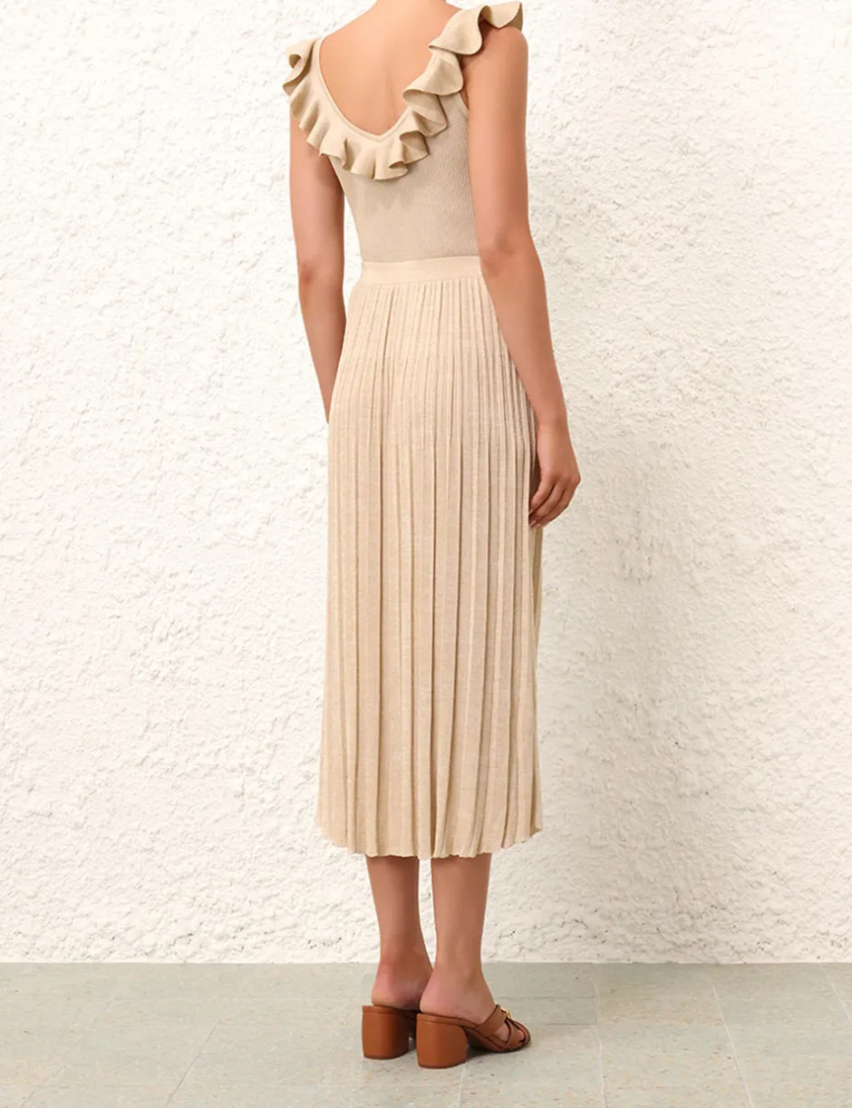 Discount ZIMMERMANN Alight Rib Midi Skirt