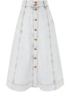 Online ZIMMERMANN August A Line Denim Skirt