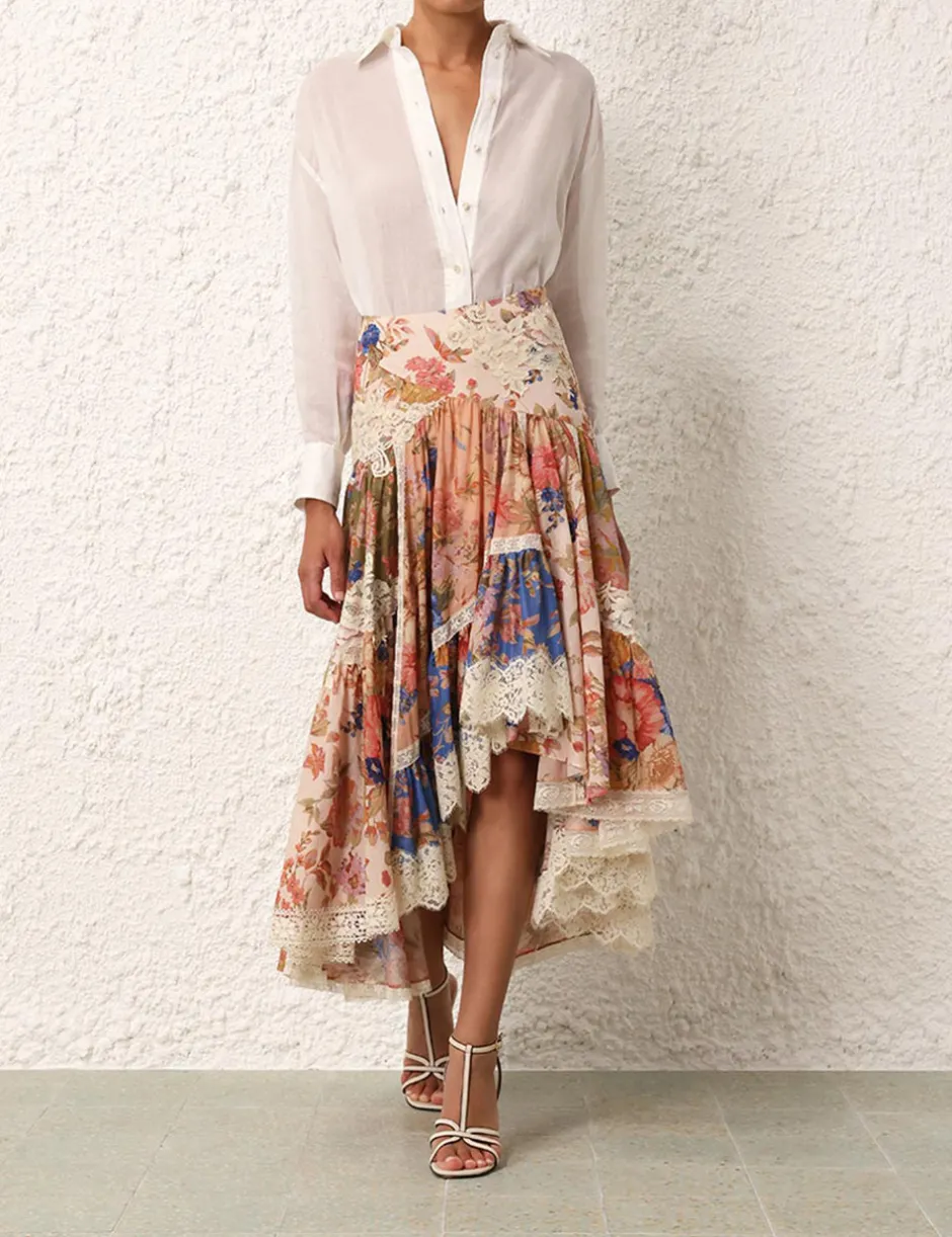 Outlet ZIMMERMANN August Asymmetric Skirt