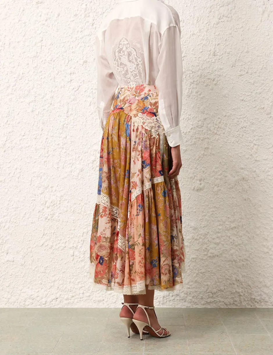Outlet ZIMMERMANN August Asymmetric Skirt