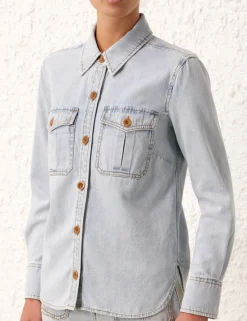 Sale ZIMMERMANN August Denim Body Shirt
