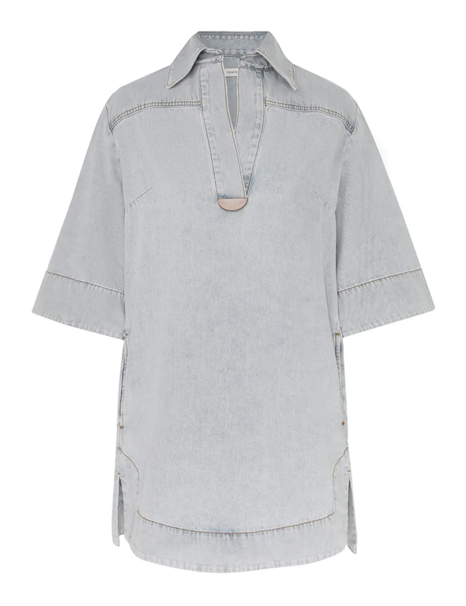 ZIMMERMANN August Denim Tunic Dress