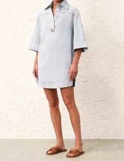 New ZIMMERMANN August Denim Tunic Dress