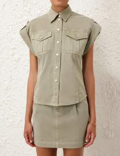 Hot ZIMMERMANN August Denim Utility Shirt