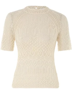 Online ZIMMERMANN August Lace Knit Tee