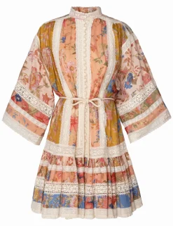 Online ZIMMERMANN August Lace Trimmed Mini Dress