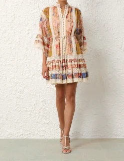 Online ZIMMERMANN August Lace Trimmed Mini Dress