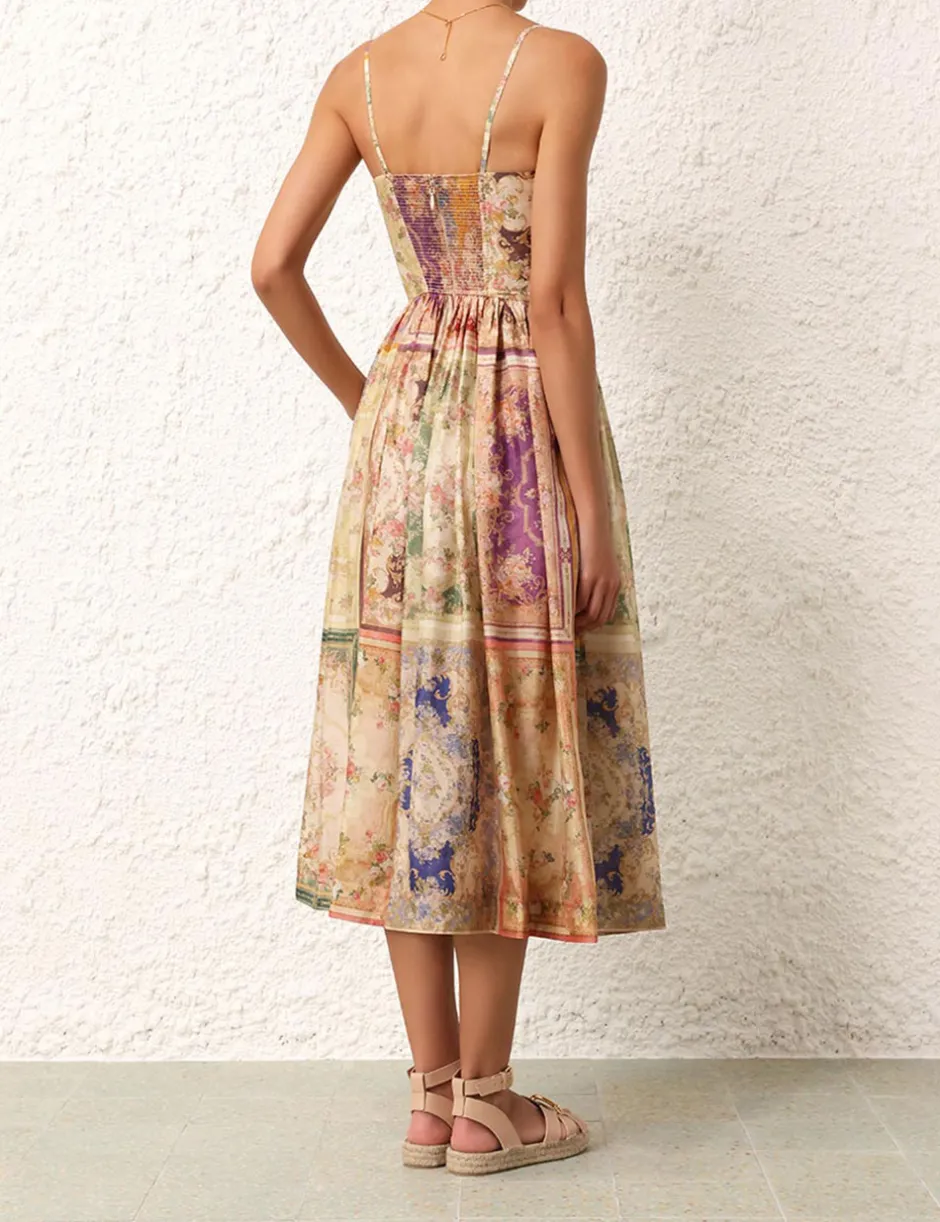 Outlet ZIMMERMANN August Tie Front Midi Dress