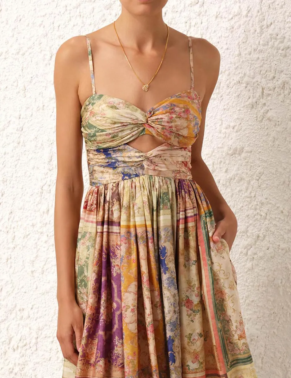 Outlet ZIMMERMANN August Tie Front Midi Dress
