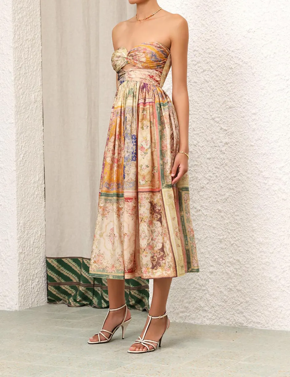 Outlet ZIMMERMANN August Tie Front Midi Dress