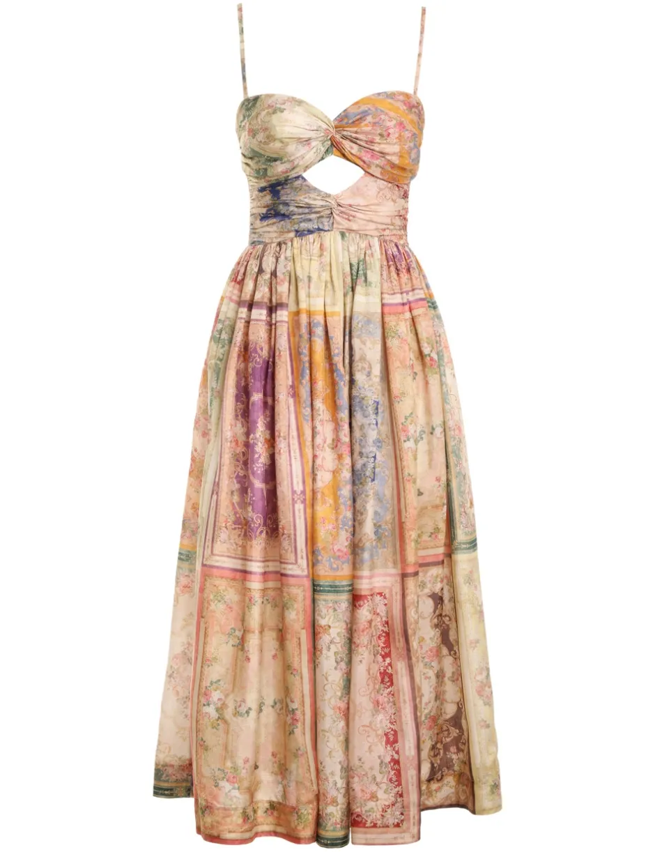 Discount ZIMMERMANN August Tie Front Midi Dress