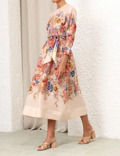 Discount ZIMMERMANN August Tie Waist Midi Dress