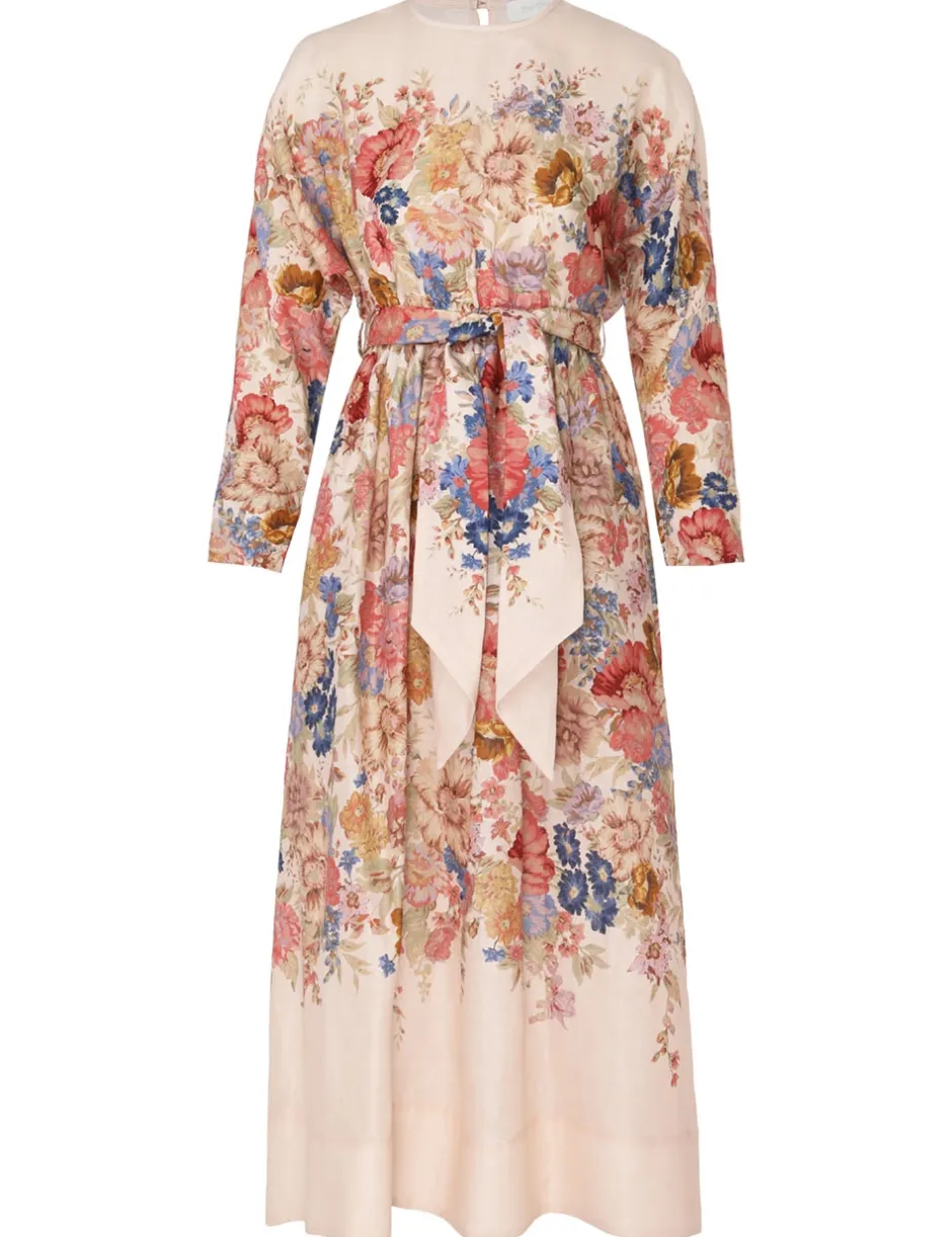 Outlet ZIMMERMANN August Tie Waist Midi Dress