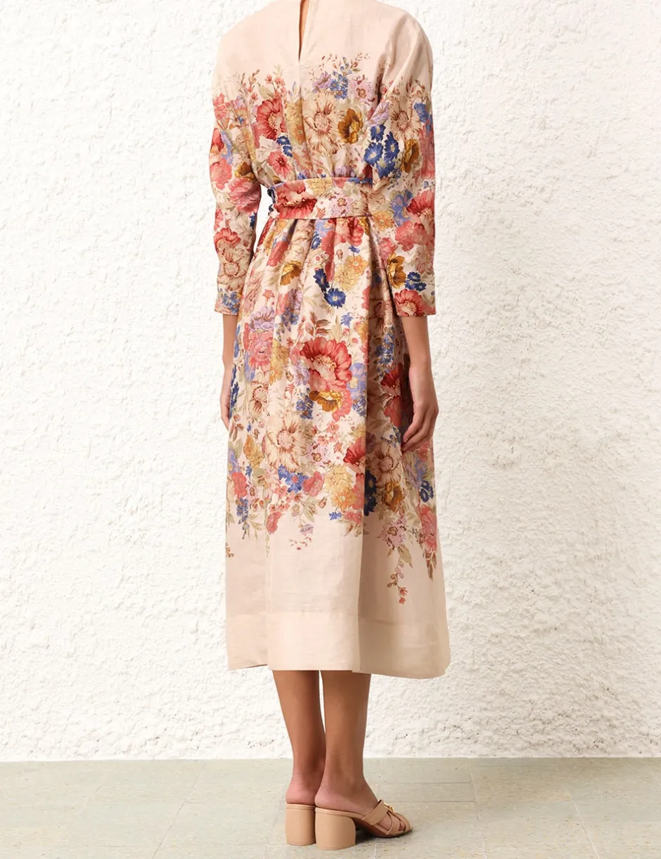 Outlet ZIMMERMANN August Tie Waist Midi Dress