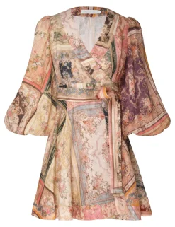 New ZIMMERMANN August Wrap Mini Dress