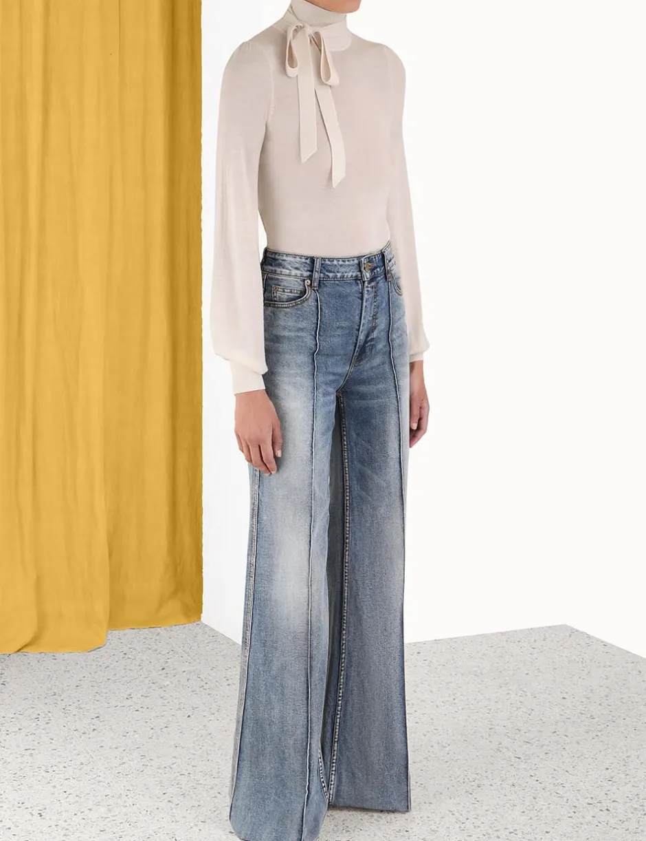 Sale ZIMMERMANN Blouson Tie-Neck Sweater