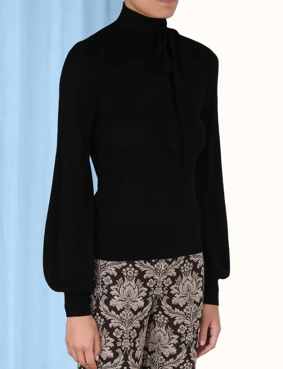 Outlet ZIMMERMANN Blouson Tie-Neck Sweater