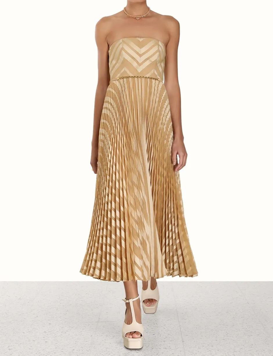 New ZIMMERMANN Burnout Pleated Dress
