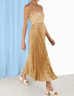 New ZIMMERMANN Burnout Pleated Dress