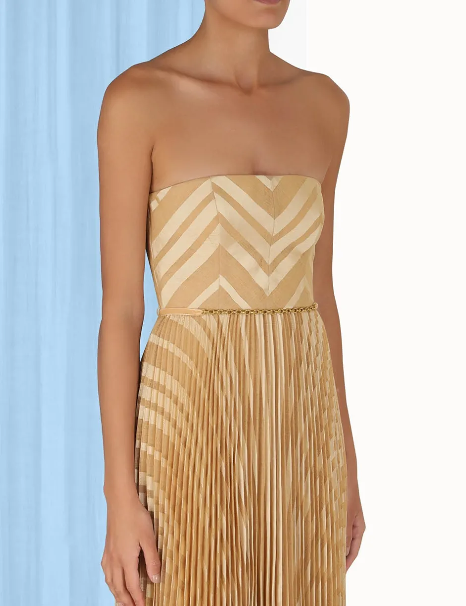 New ZIMMERMANN Burnout Pleated Dress