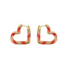 New ZIMMERMANN Candy Stripe Pave Heart Hoops