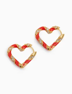 Discount ZIMMERMANN Candy Stripe Pave Heart Hoops