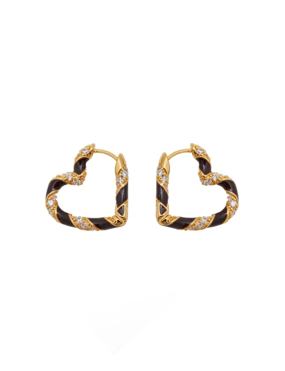 Sale ZIMMERMANN Candy Stripe Pave Heart Hoops