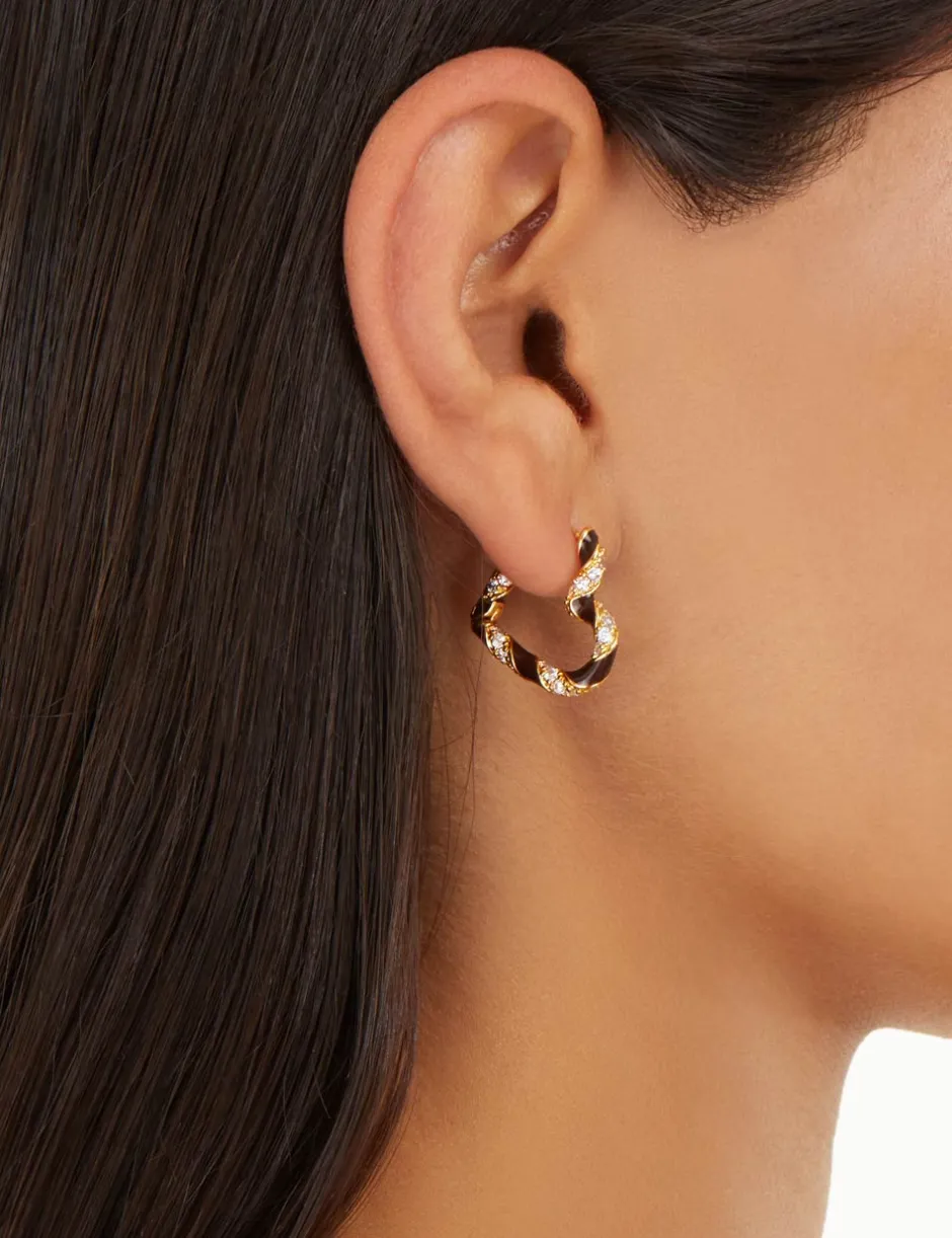 Sale ZIMMERMANN Candy Stripe Pave Heart Hoops