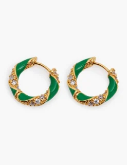 ZIMMERMANN Candy Stripe Pave Hoops