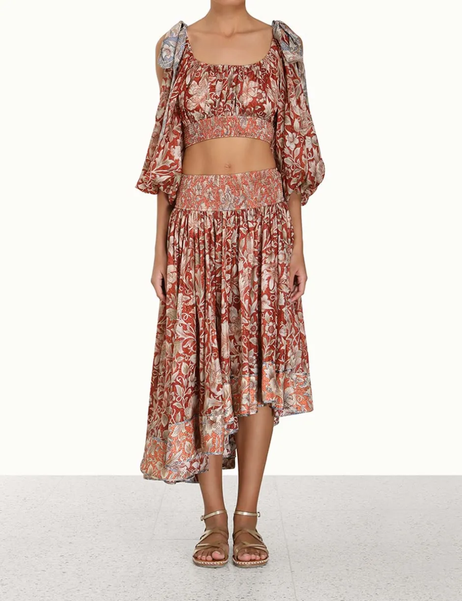 Outlet ZIMMERMANN Chintz Asymmetrical Skirt