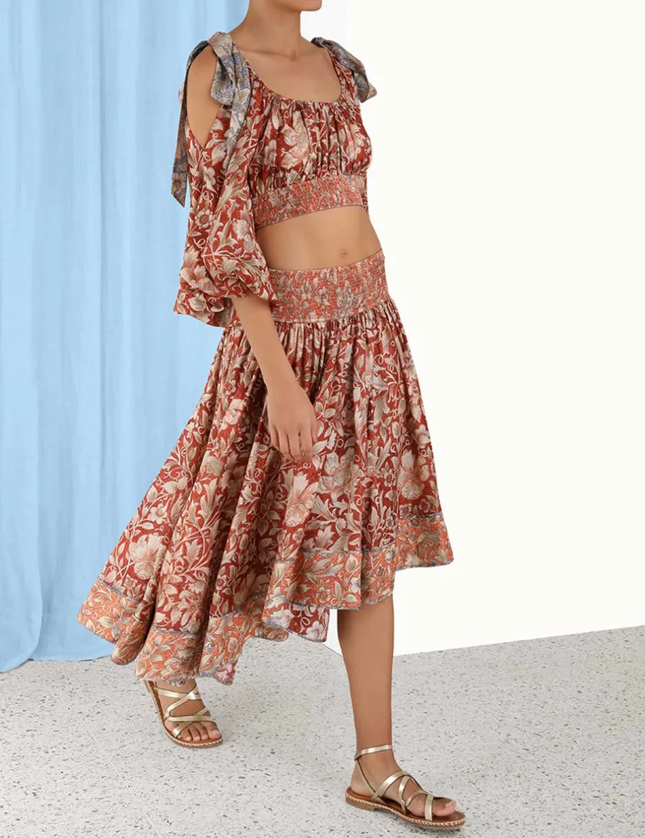 Outlet ZIMMERMANN Chintz Asymmetrical Skirt