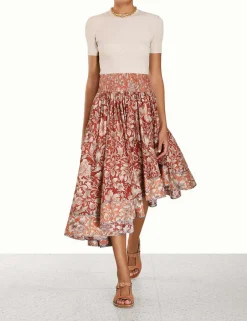Outlet ZIMMERMANN Chintz Asymmetrical Skirt