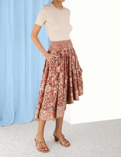 Outlet ZIMMERMANN Chintz Asymmetrical Skirt