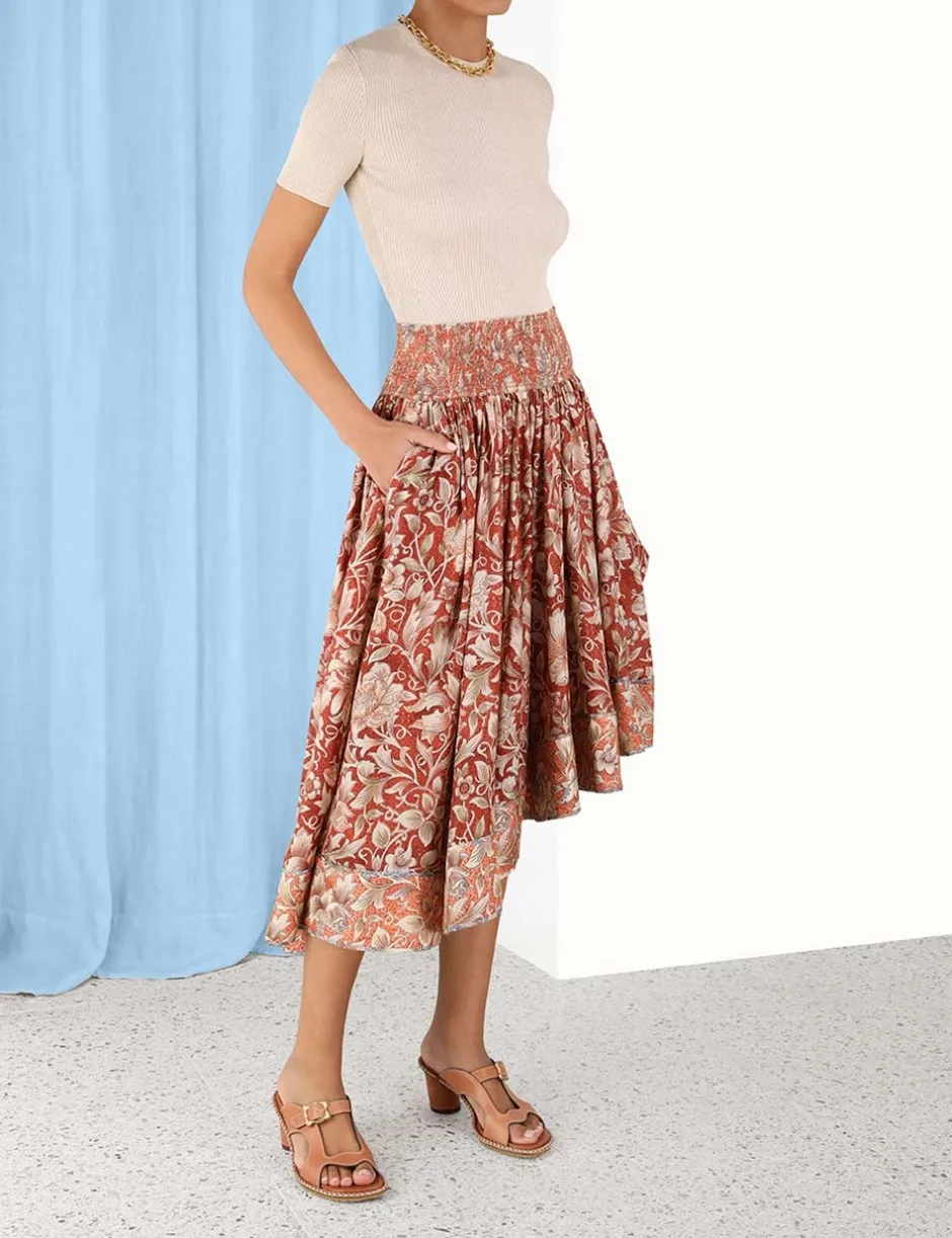 Outlet ZIMMERMANN Chintz Asymmetrical Skirt