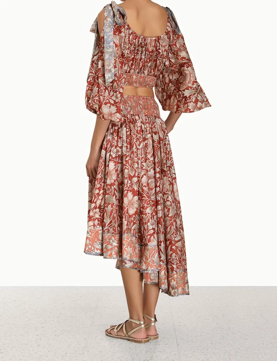 Outlet ZIMMERMANN Chintz Billow Sleeve Crop Top