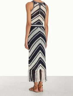 Hot ZIMMERMANN Chintz Crochet Fringed Skirt