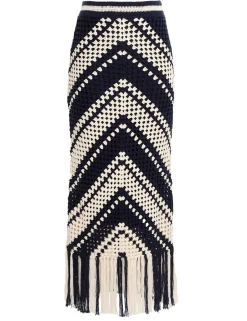 Sale ZIMMERMANN Chintz Crochet Fringed Skirt