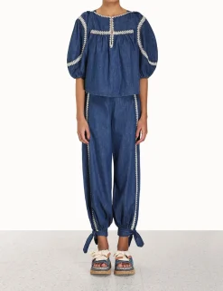 Online ZIMMERMANN Chintz Denim Smock Top