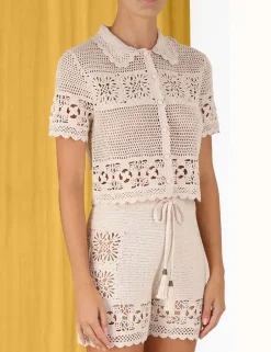 Discount ZIMMERMANN Chintz Hand Crochet Shirt